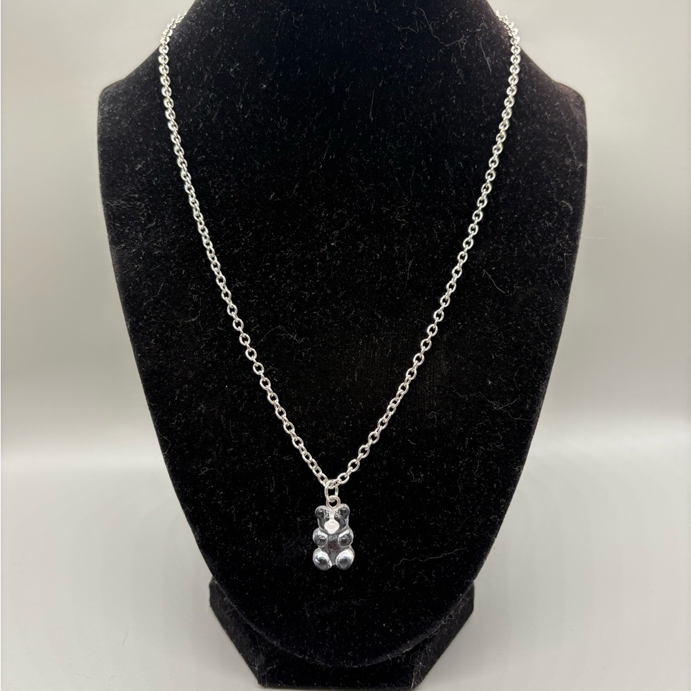 Hand Crafted Clear Bear Pendant Necklace